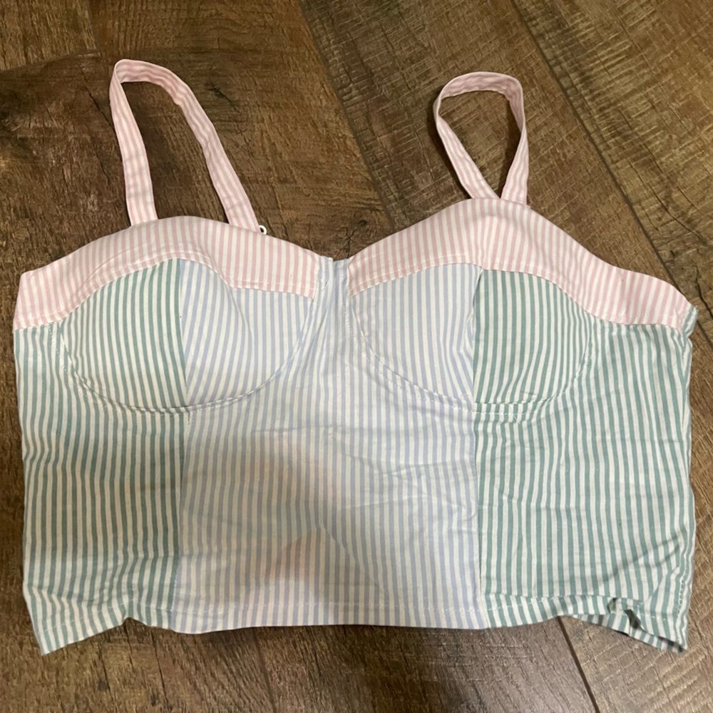 Striped bustier top